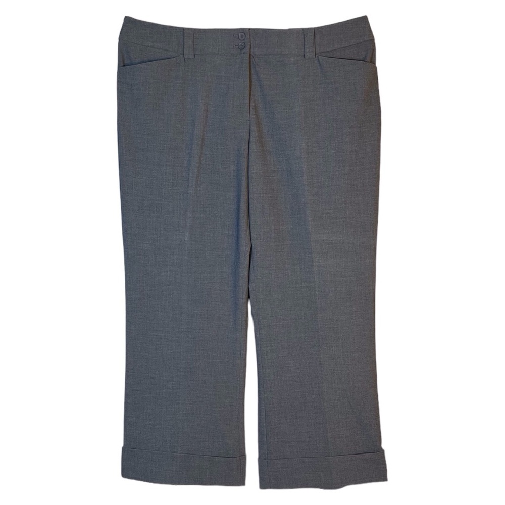 NWT Lane Bryant Houston Trouser Pant Gray 18 Petite Cuffed Hem Adjustable Waist
